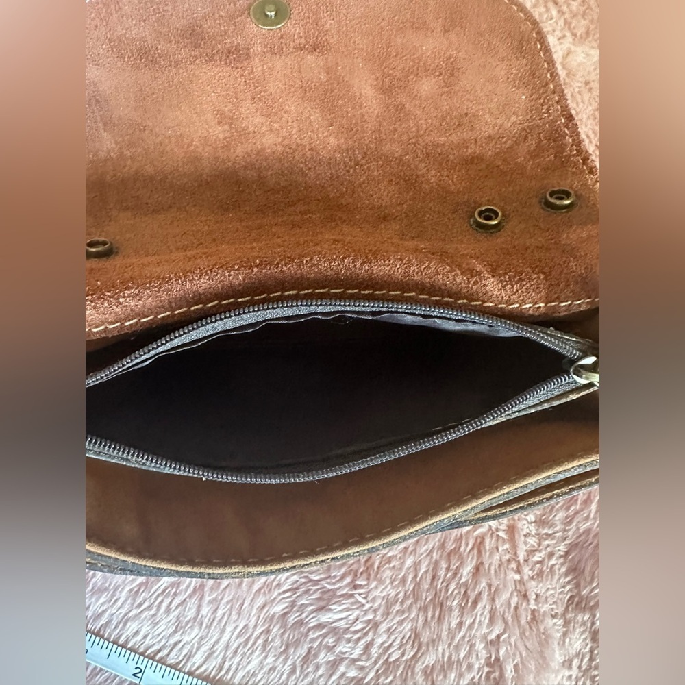 Patricia Nash “Torri” Crossbody Bag 👜 Cognac Leather — Missing Strap - Picture 10 of 15